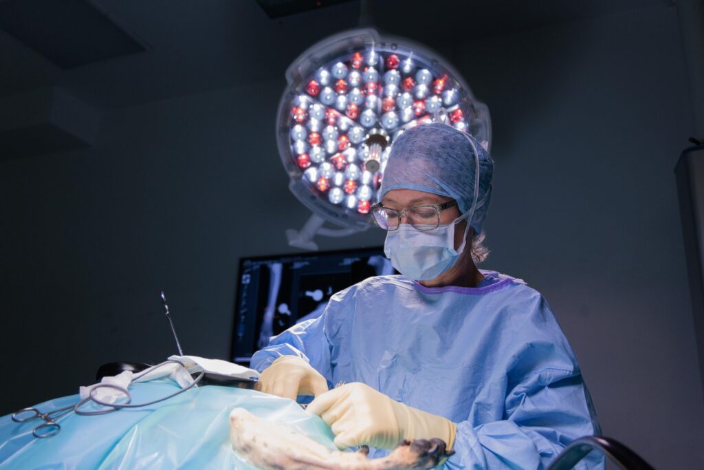 Dr Sarah Girling in surgery