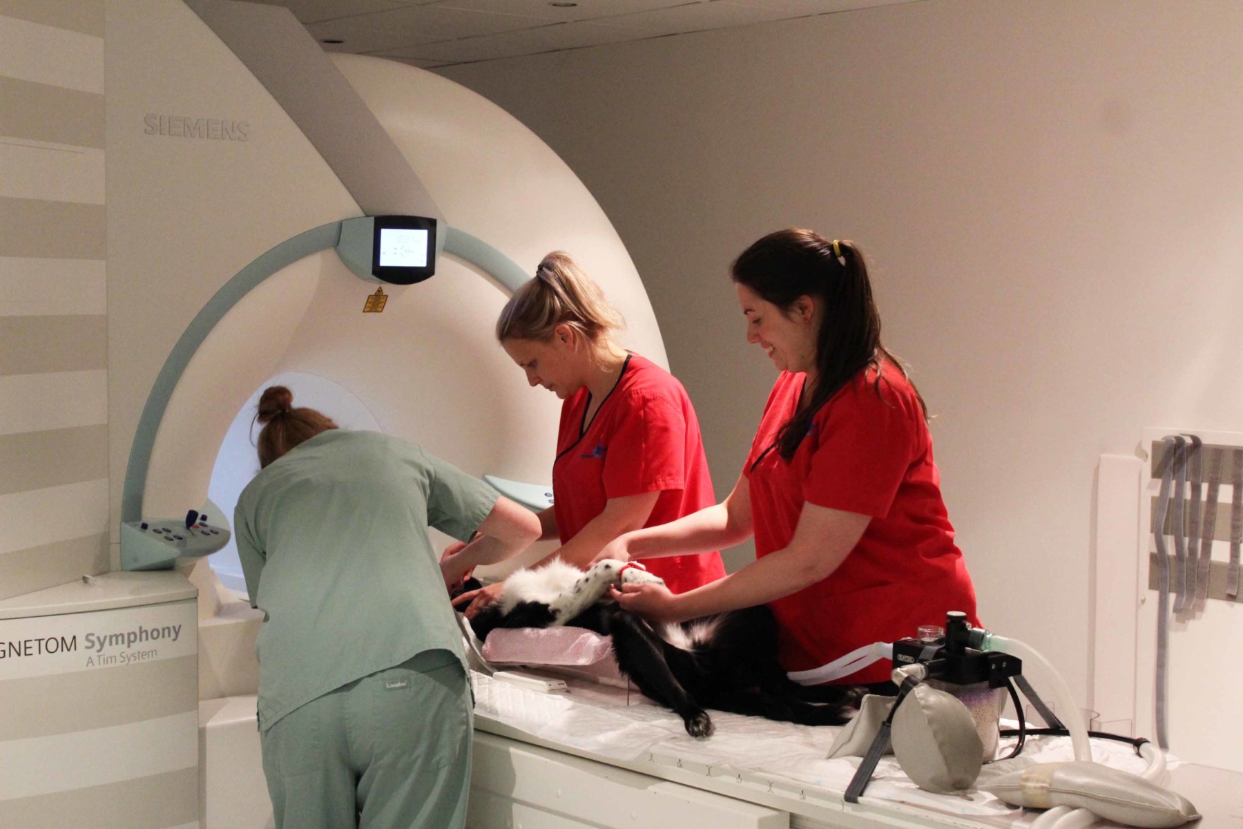 Patient being prepared for MRI scan at Fitzpatrick Referrals