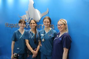 Registered Veterinary Nurses Denise, Lauren, Jess and Roxy