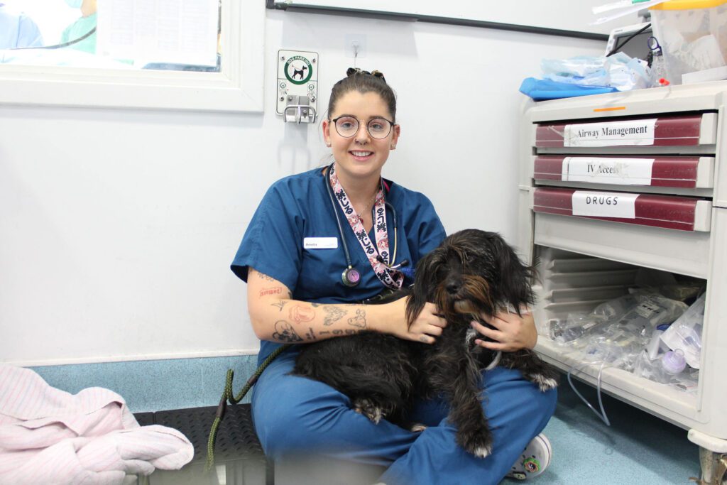 RVN Amelia with canine patient