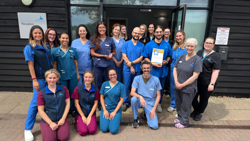 Fitzpatrick Referrals team members holding Best Referrals 2026 award outside the practice