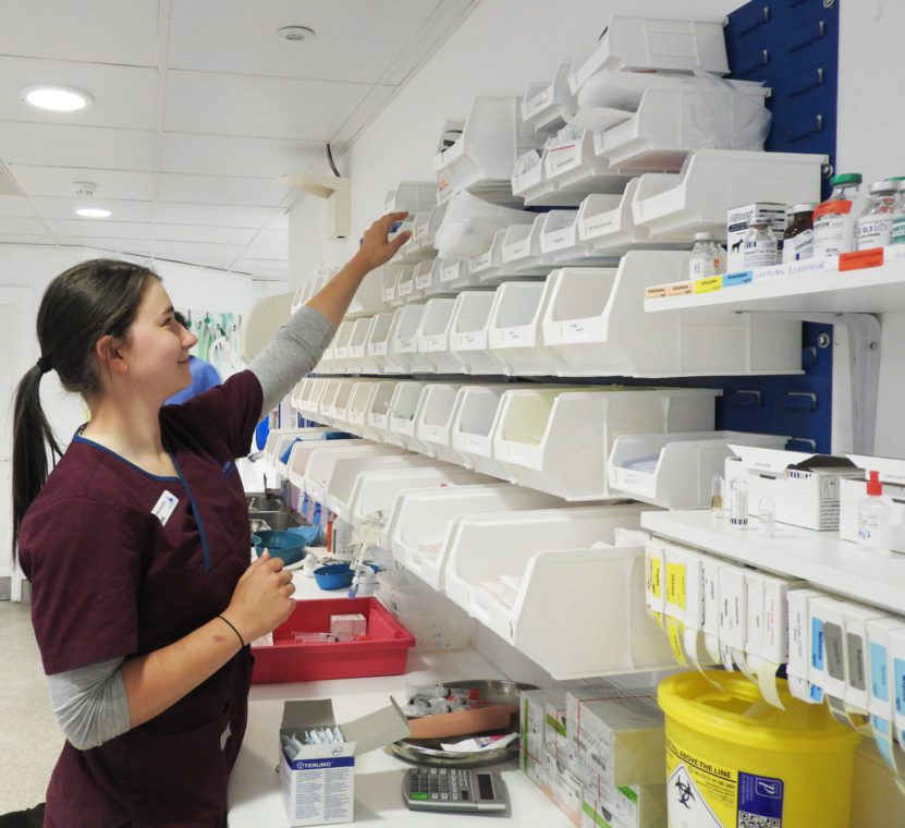 Prep Auxiliary setting up the Prepatory Room for surgery at the Fitzpatrick Referrals Orthopaedics and Neurology Hospital