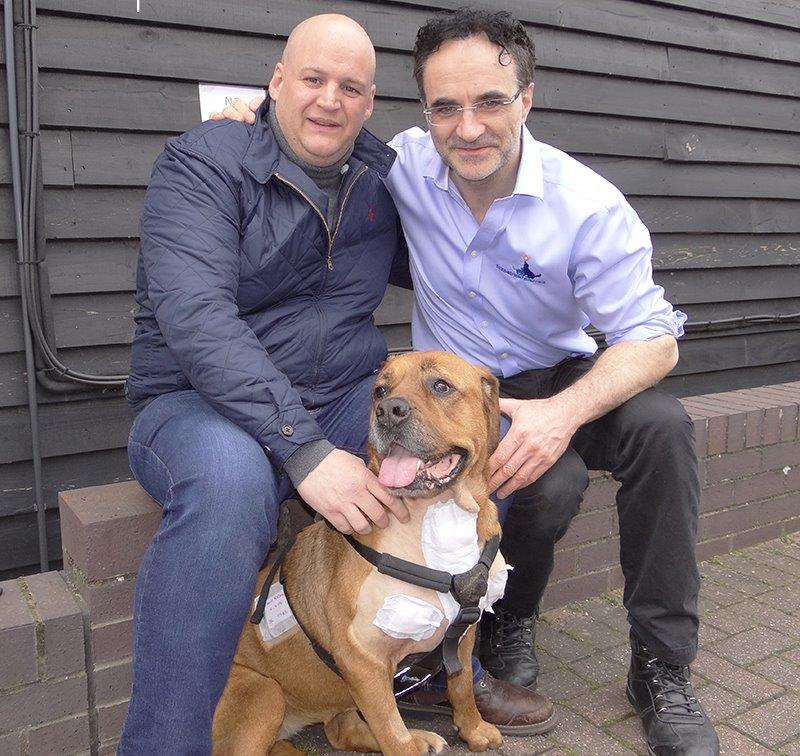 Lulu with Professor Noel Fitzpatrick and Charlie