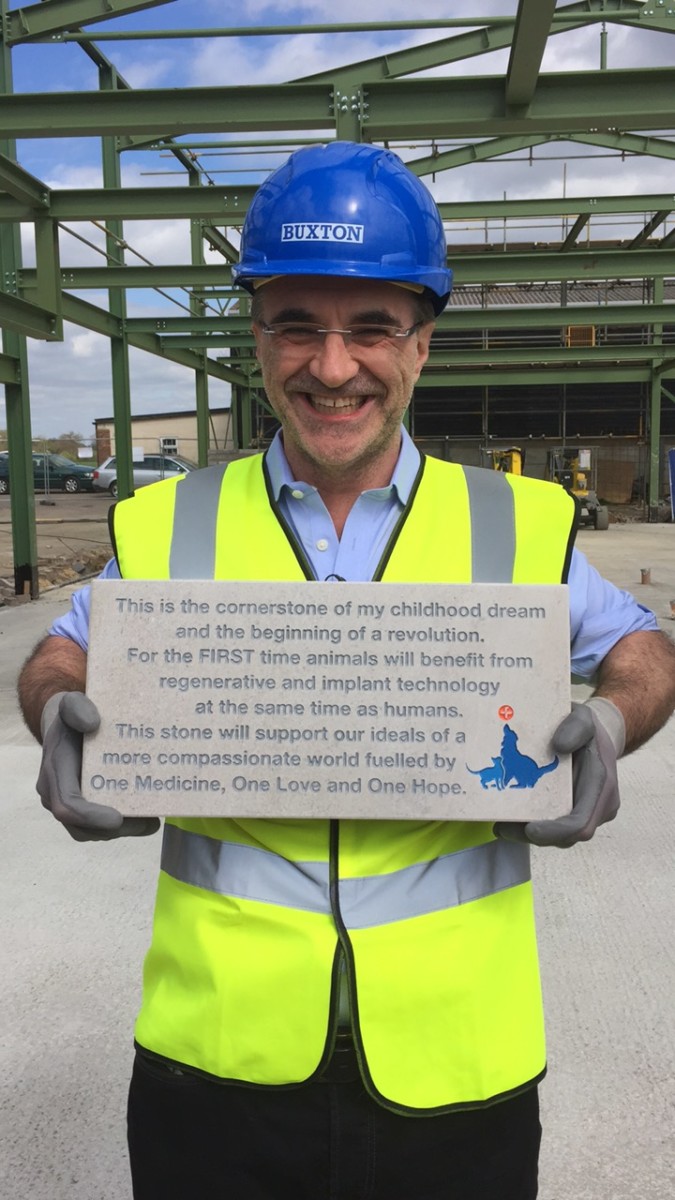 Professor Noel Fitzpatrick with Fitzpatrick Institute for the Restoration of Skeletal Tissue (FIRST) plaque