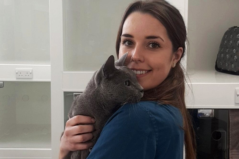 RVN Megan with feline patient
