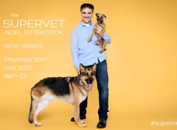 Professor Noel Fitzpatrick with German Shepherd Dog and Border Terrier